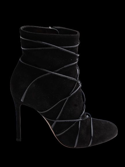 Excellent Gianvito Rossi Black Leather High-Heeled Ankle Boots Size 37