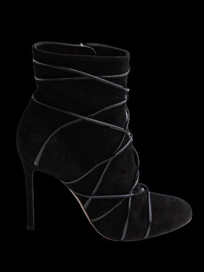 Excellent Gianvito Rossi Black Leather High-Heeled Ankle Boots Size 37