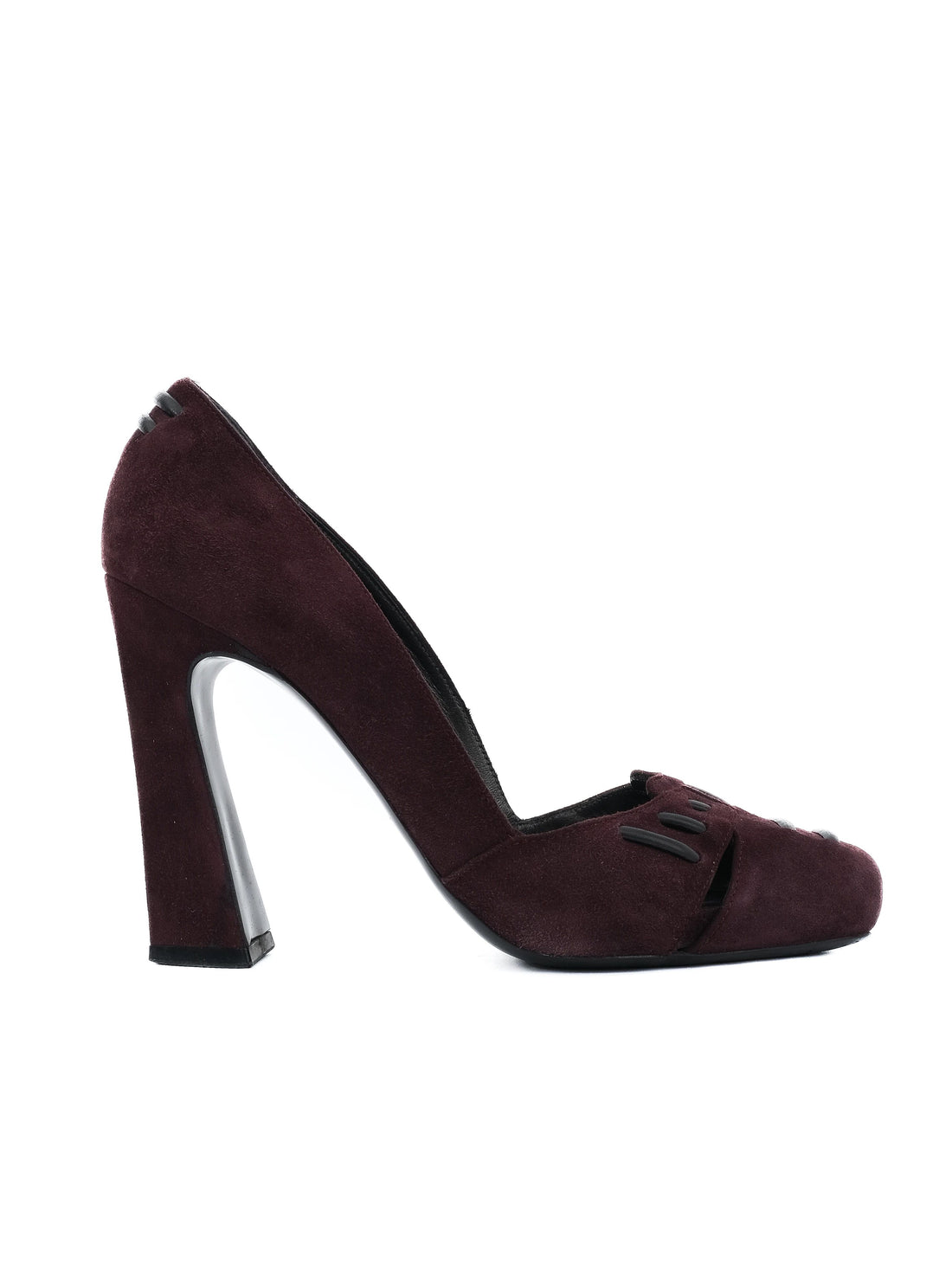 Good Donna Karan Burgundy High-Heeled Shoes Genuine Suede Size 37.5