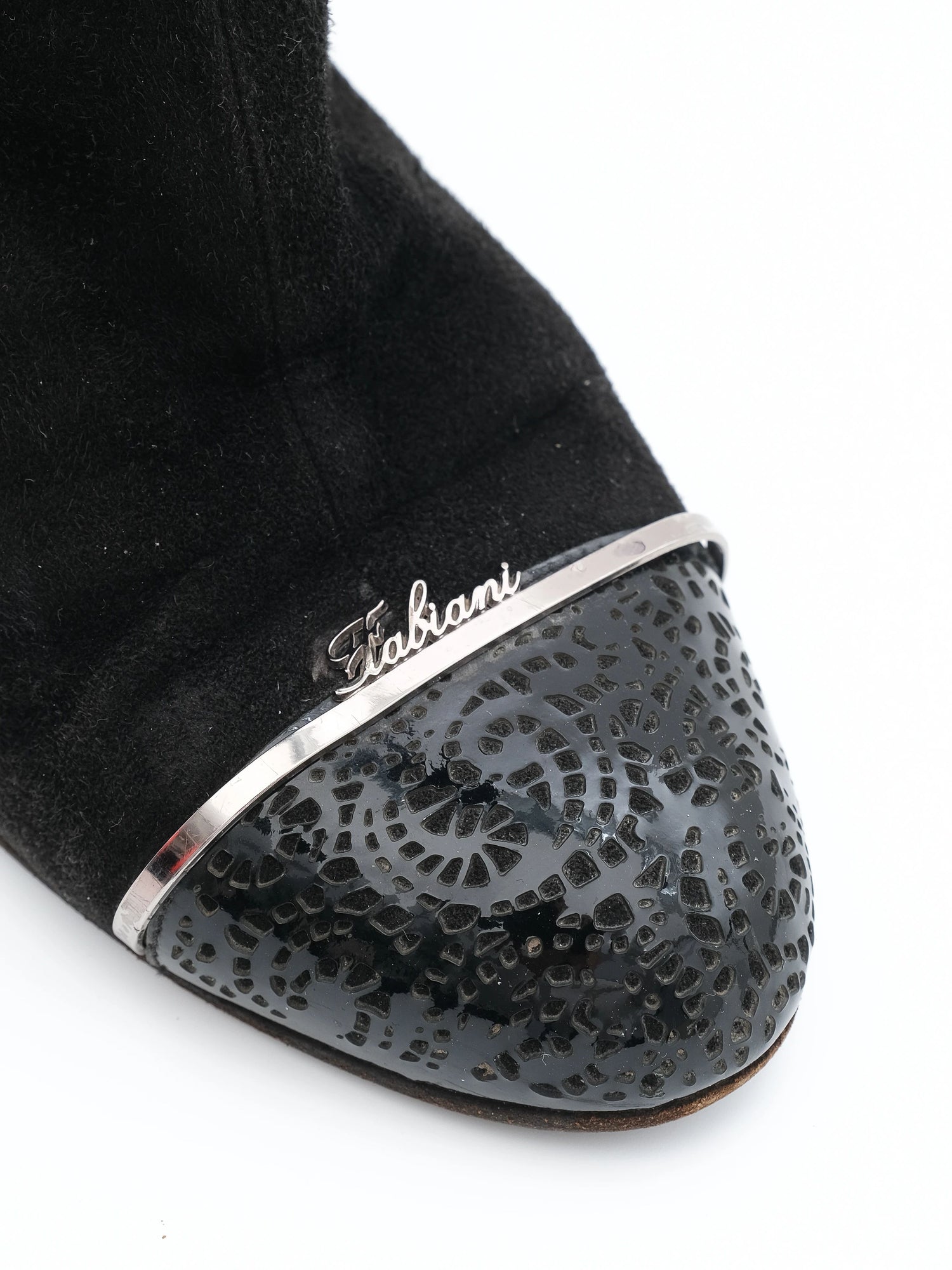 Good Fabiana Filippi Black Leather Ankle Boots Size 40 High Heel