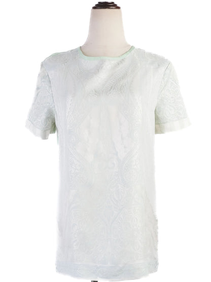 Excellent Roberto Cavalli Green Silk Shirt Size M Women