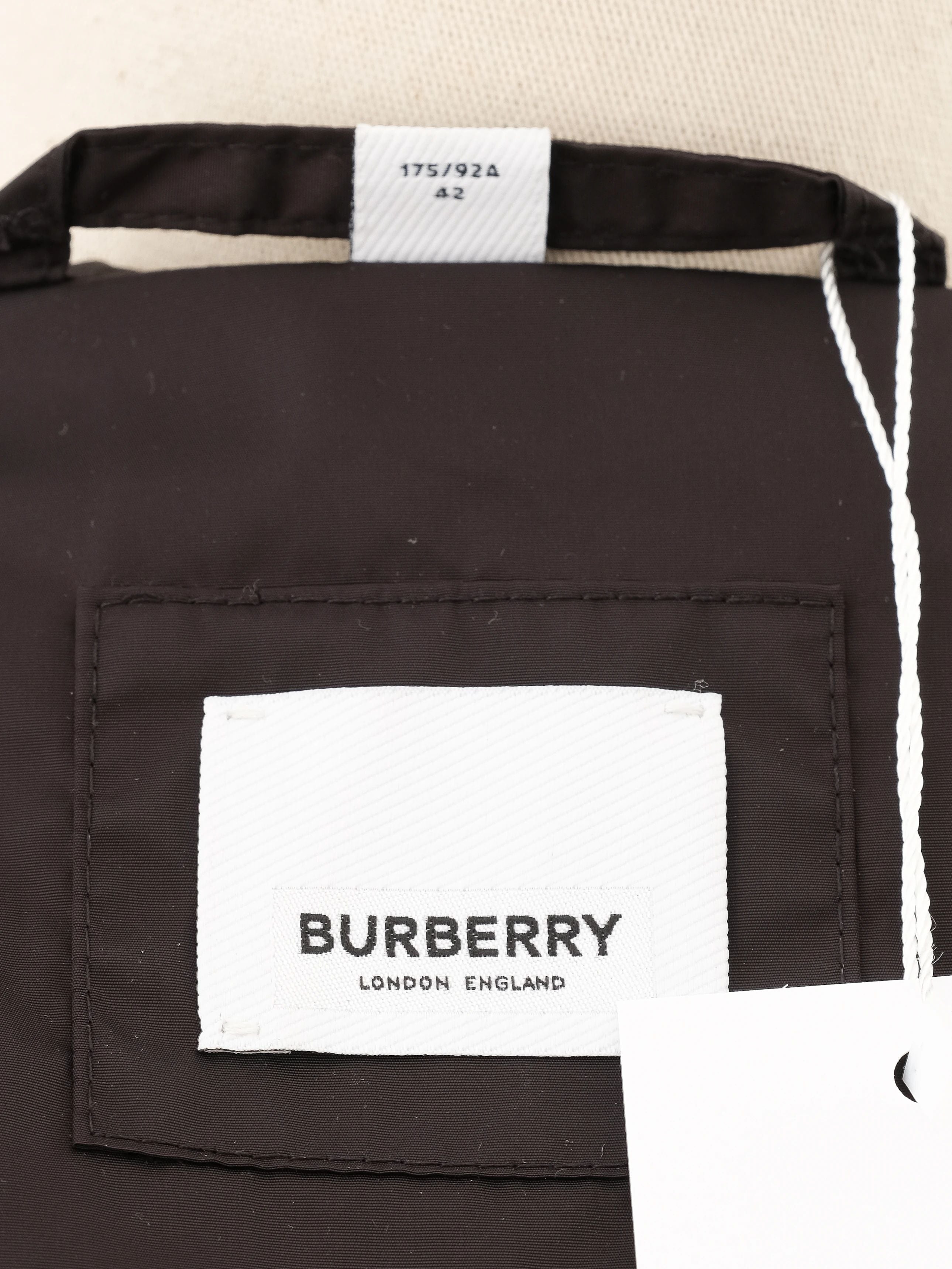 Excellent Burberry Black Hooded Jacket Size XL Nylon Women