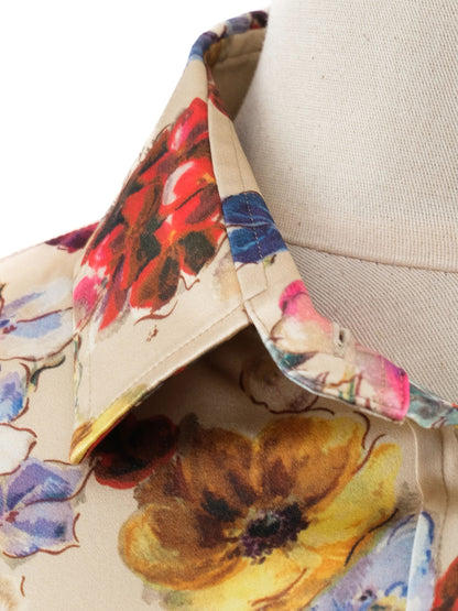 Excellent Dolce Gabbana Silk Floral Blouse Combined Color Women