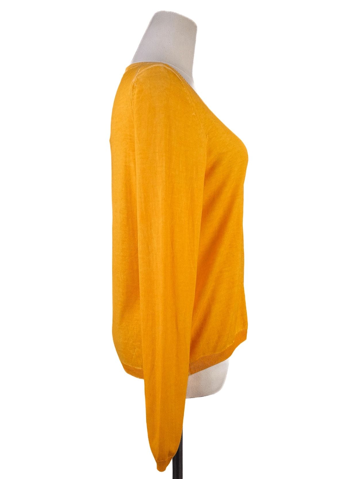 Excellent Purotatto Yellow Silk Knitted Cardigan for Women