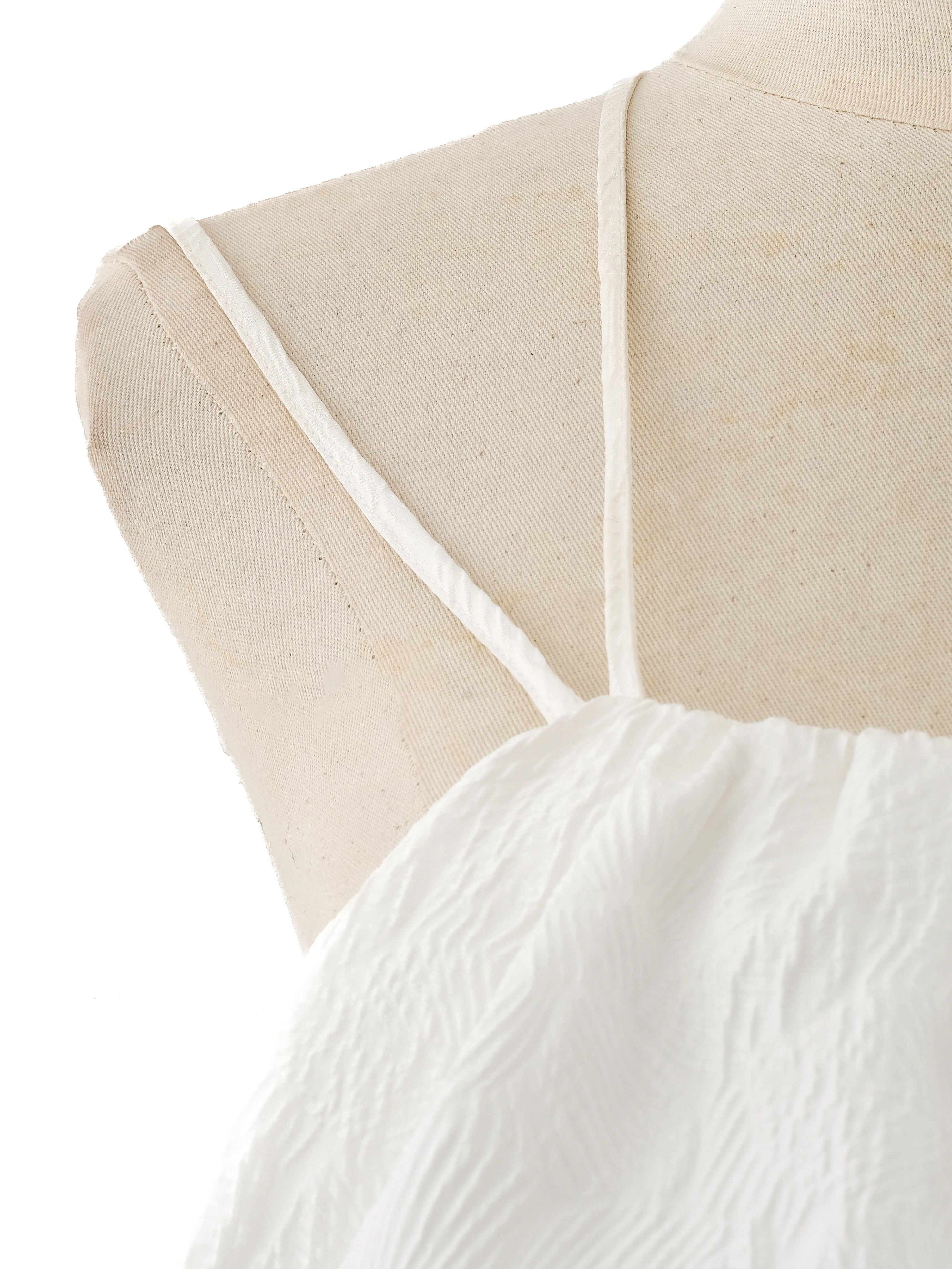 Excellent Self-portrait White A-Line Dress with Spaghetti Straps