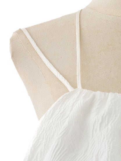 Excellent Self-portrait White A-Line Dress with Spaghetti Straps