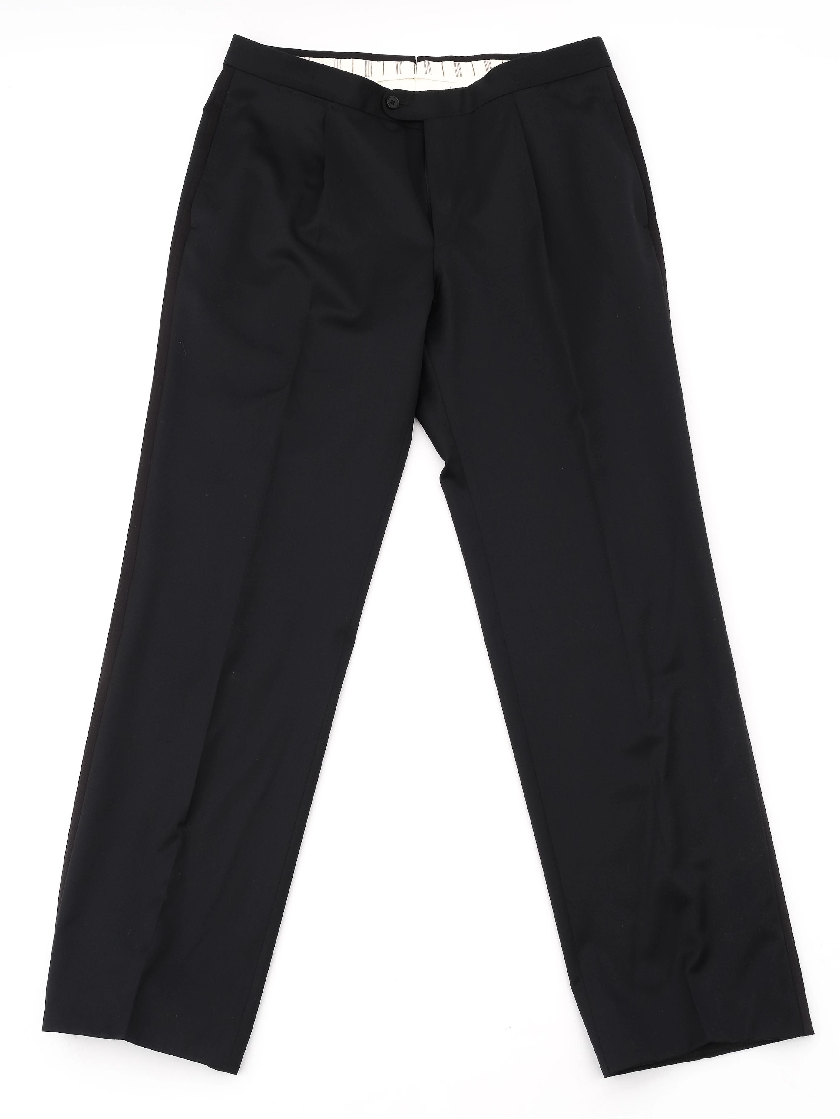 Perfect Ermenegildo Zegna Black Wool Suit Size XL for Men