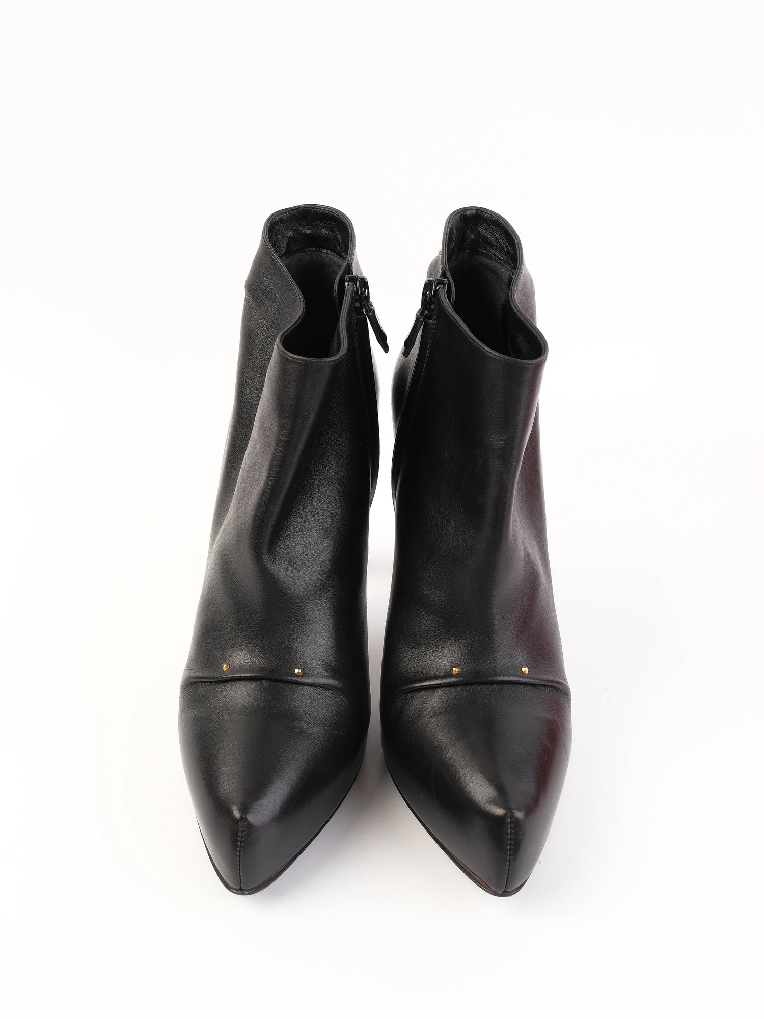 Excellent Roger Vivier Black Leather Ankle Boots Size 39