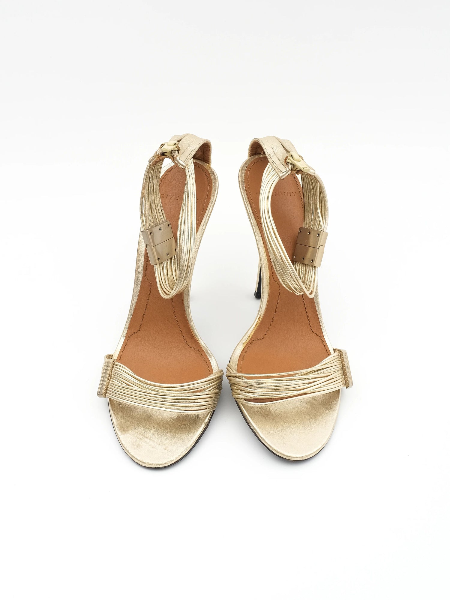 Excellent Givenchy Yellow Leather High-Heeled Sandals Size 37