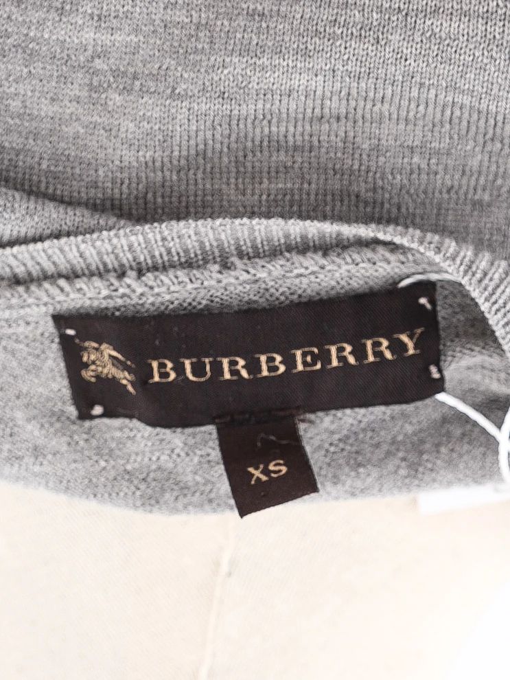 Excellent Burberry Gray Wool Sweater XS with Multicolored Embellishments
