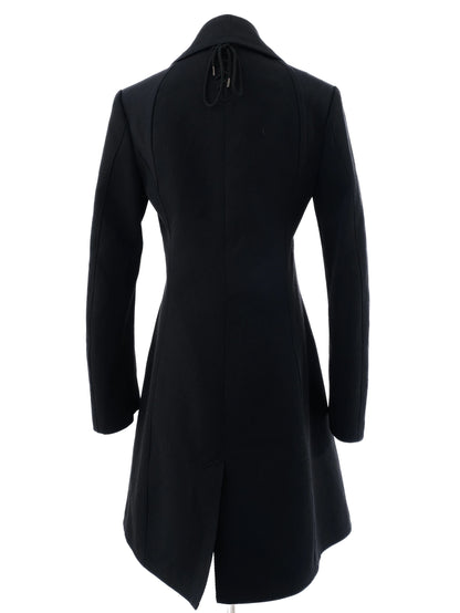 Excellent Alexander McQueen Black Wool Double-Breasted Coat Size M