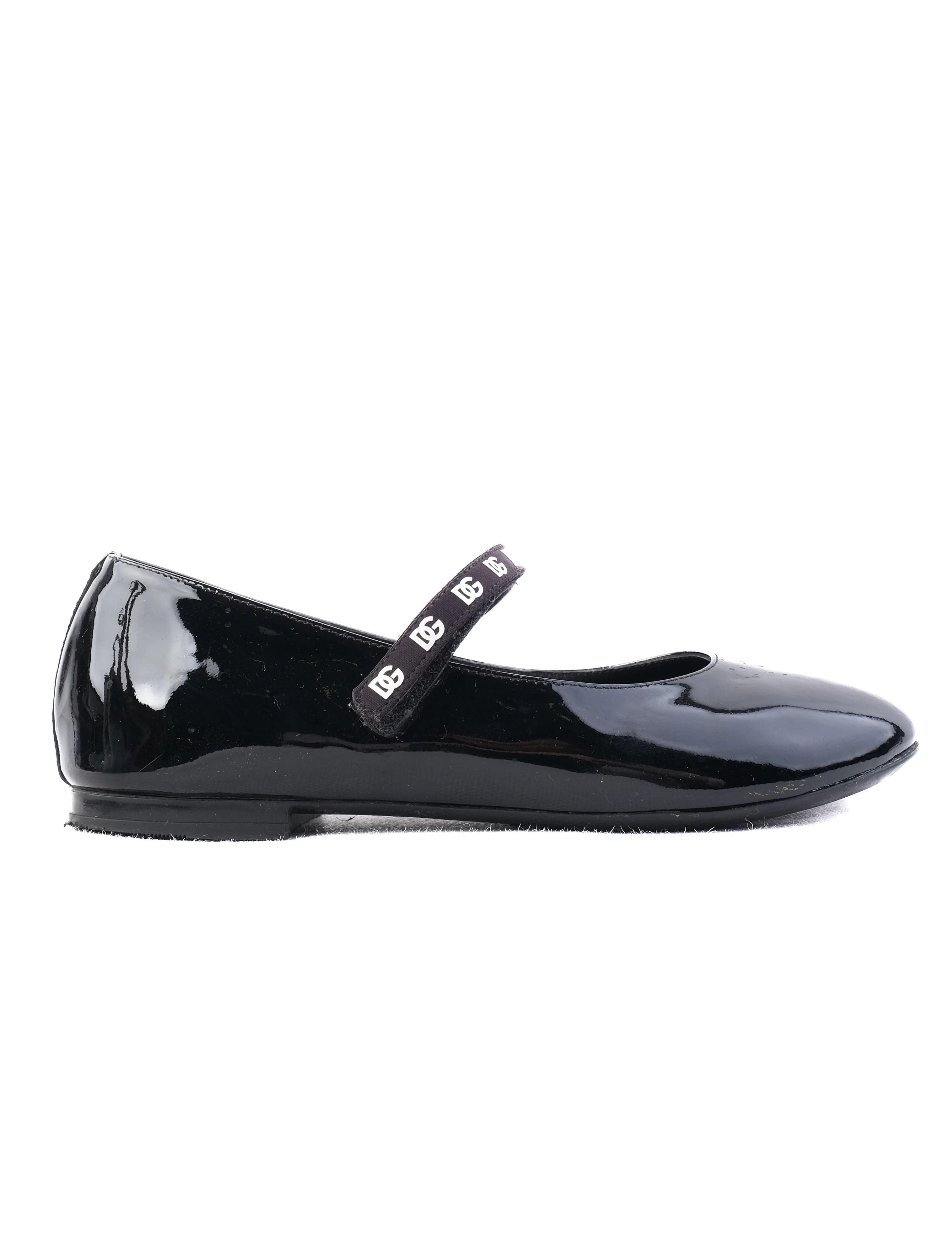 Excellent Dolce Gabbana Black Lacquer Mary Jane Shoes for Kids Size 33