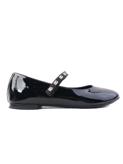 Excellent Dolce Gabbana Black Lacquer Mary Jane Shoes for Kids Size 33