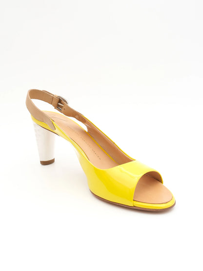 Perfect Giuseppe Zanotti Yellow Leather Slingback Heels Women&