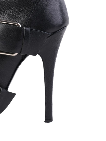 Excellent Giuseppe Zanotti &amp; Balmain Black Leather Knee-High Boots Size 38