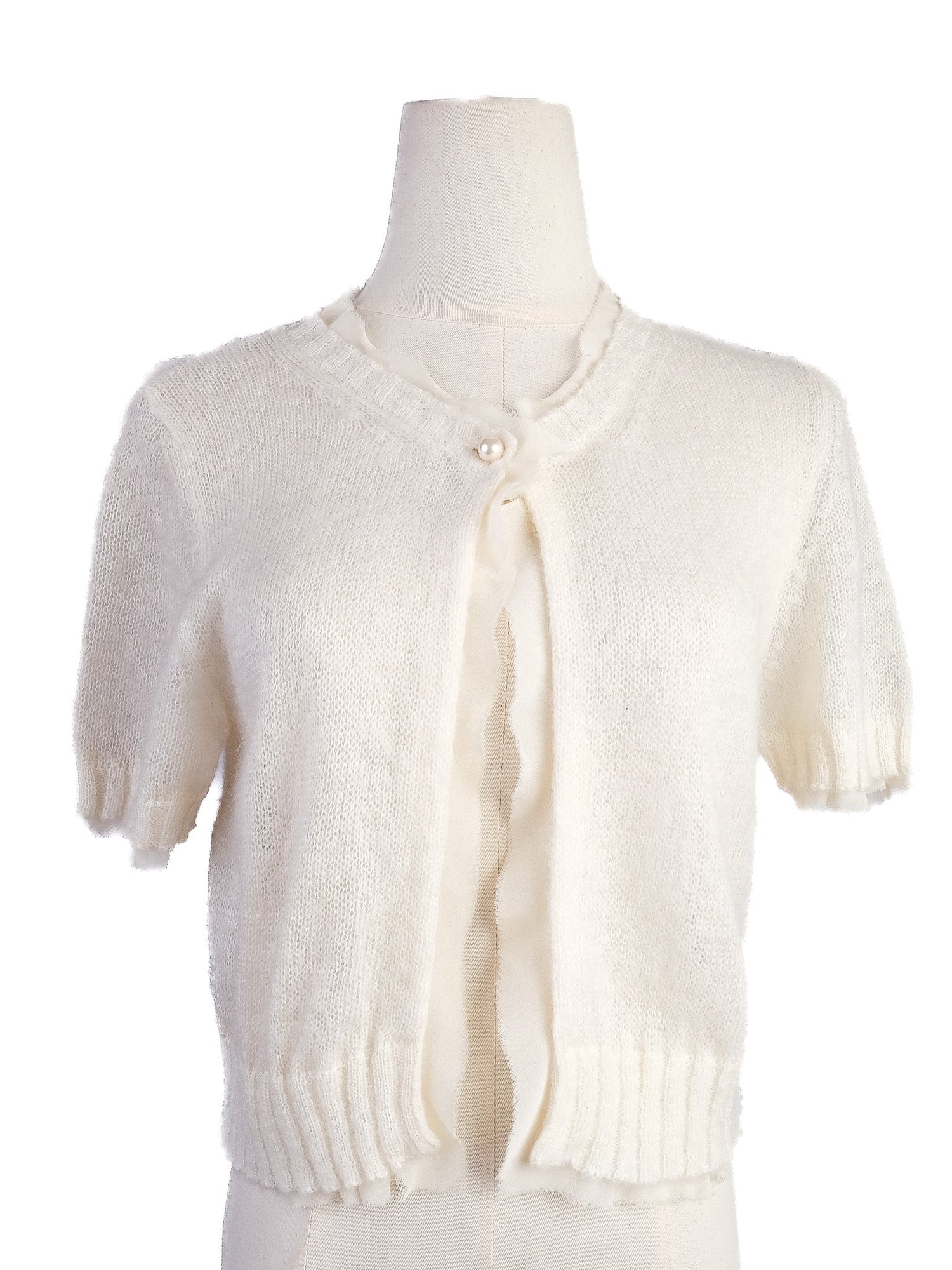 Excellent Philosophy Di Lorenzo Serafini White Wool Cardigan Set Size S