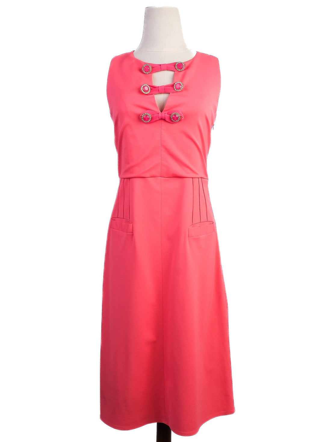 Excellent VDP Pink Sleeveless Dress Size L with Pockets &amp; Details