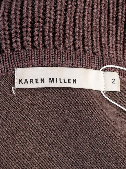 Excellent Karen Millen Orange Wool Sweater Size XS Off-Shoulder