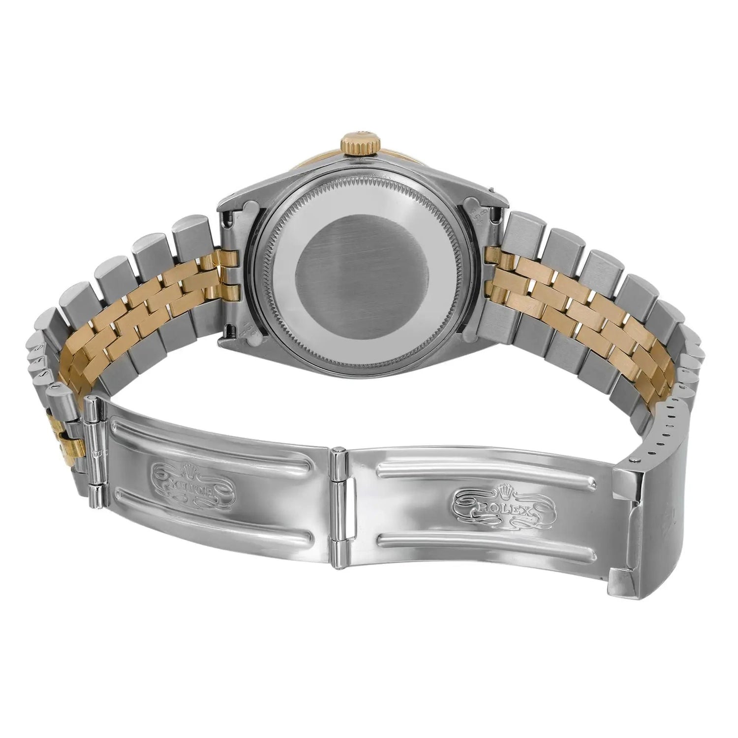 Rolex Datejust 36mm Steel 18K Yellow Gold Custom Diamond Red Dial Watch 16013