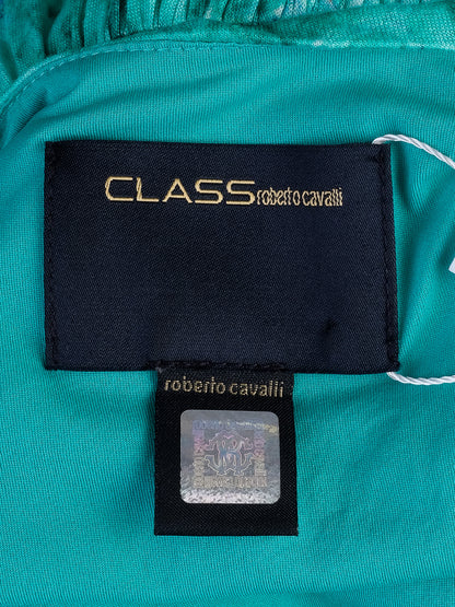 Excellent Class Roberto Cavalli Green Floral Dress Size M