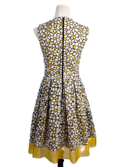 Excellent Red Valentino Floral Dress Combined Polyester Size M