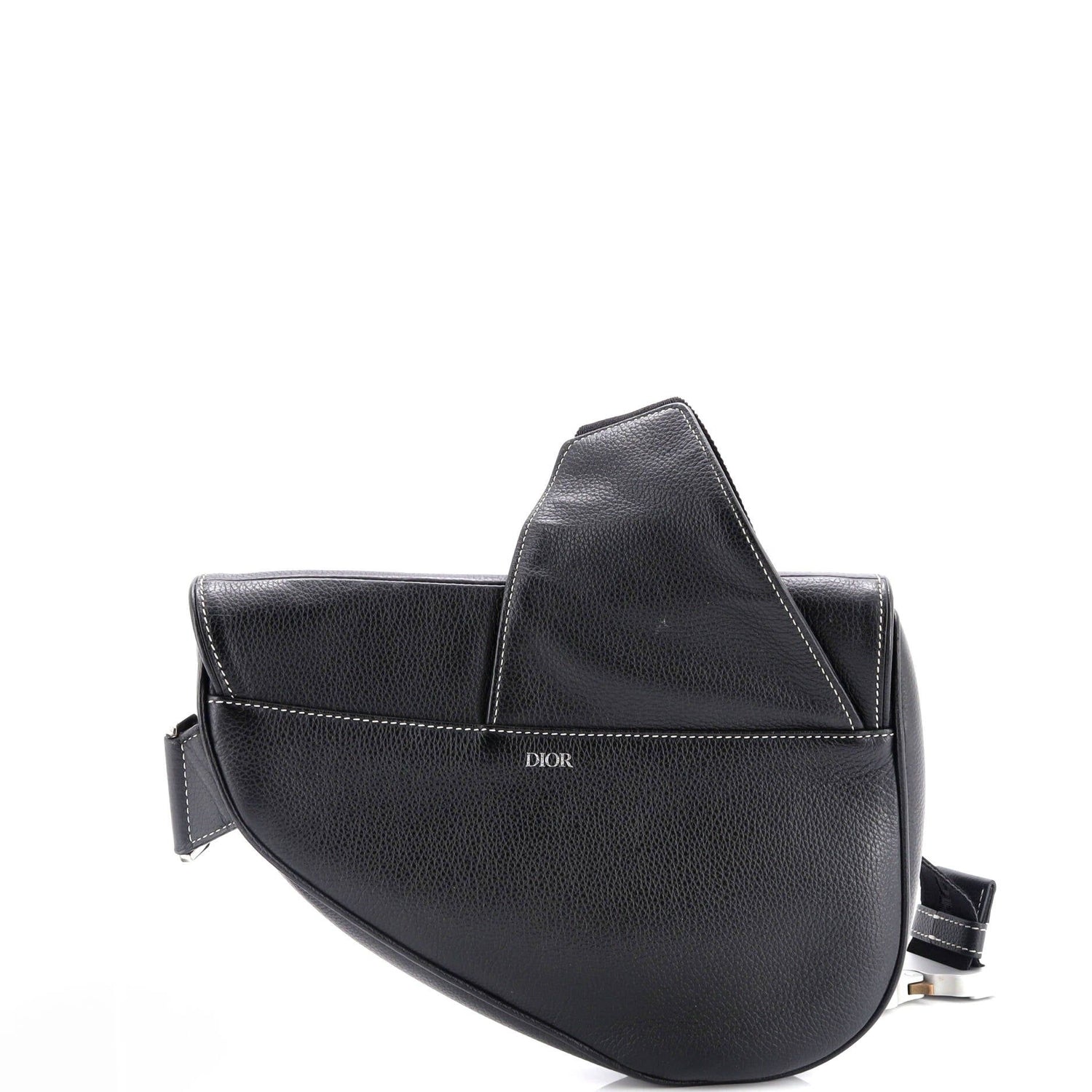 Christian Dior Alex Foxton Logo Saddle Crossbody Bag Printed Leather