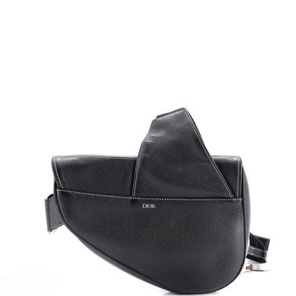Christian Dior Alex Foxton Logo Saddle Crossbody Bag Printed Leather
