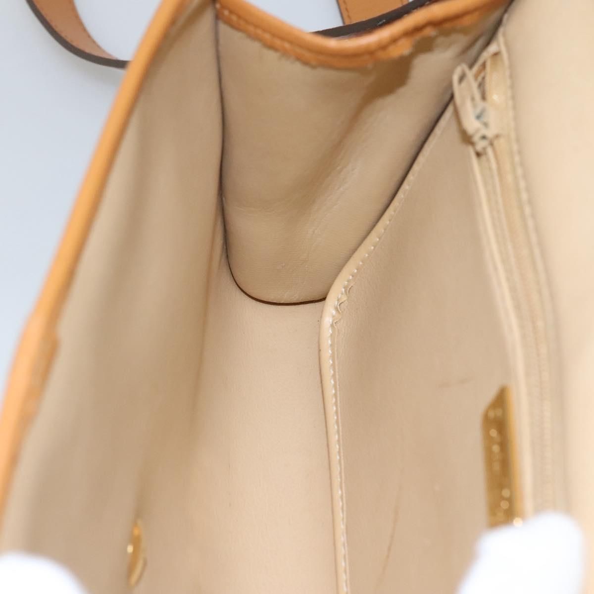 Christian Dior Shoulder Bag Leather Beige Auth