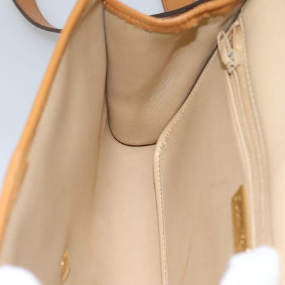 Christian Dior Shoulder Bag Leather Beige Auth