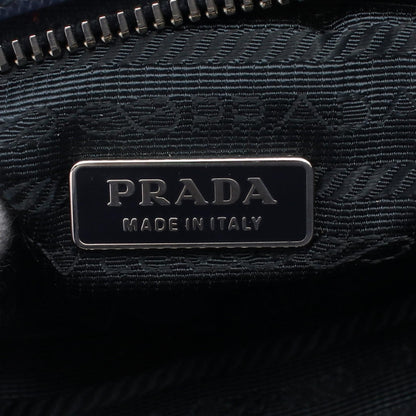 Prada Clutch Nylon Saffiano Leather Navy Beige