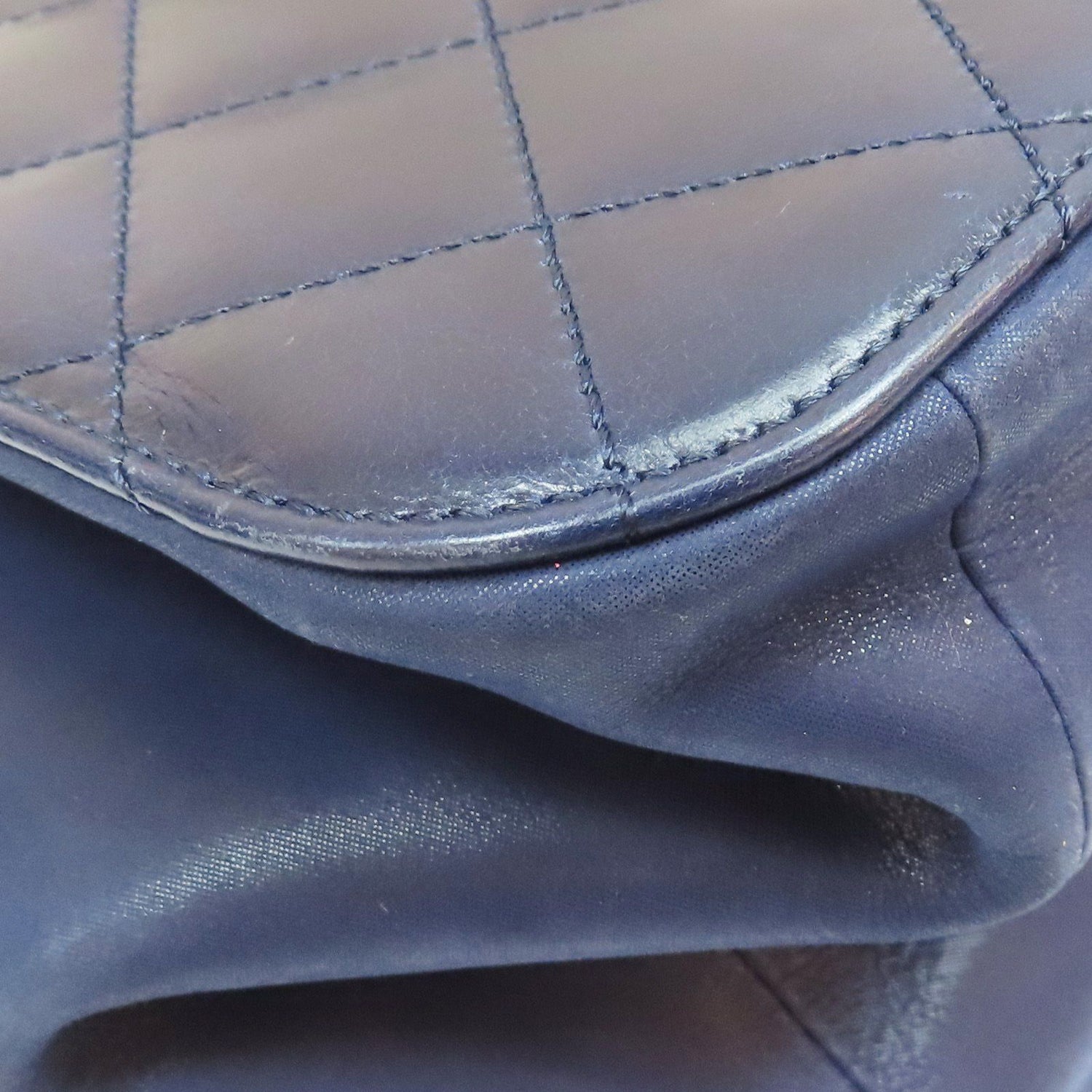 Chanel Matelasse Coco Mark Shoulder Handbag Calfskin Blue Gold Metal