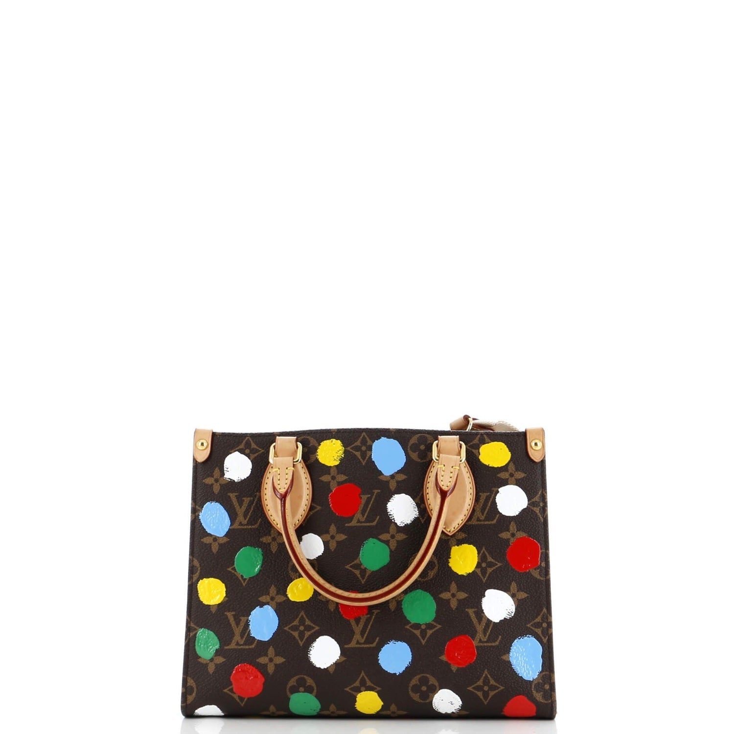 Louis Vuitton Onthego Tote Yayoi Kusama Painted Dots Monogram Canvas Pm