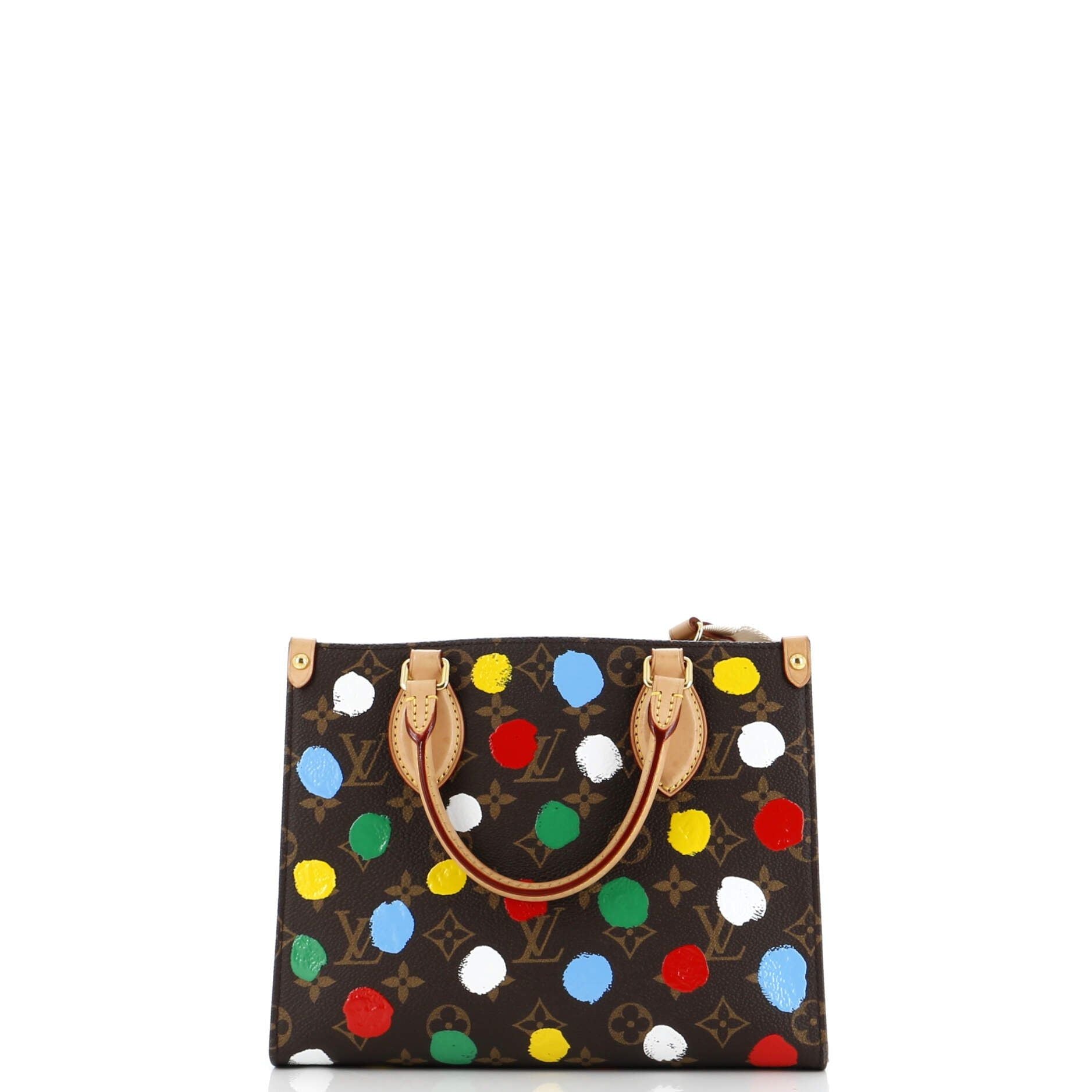 Louis Vuitton Onthego Tote Yayoi Kusama Painted Dots Monogram Canvas Pm