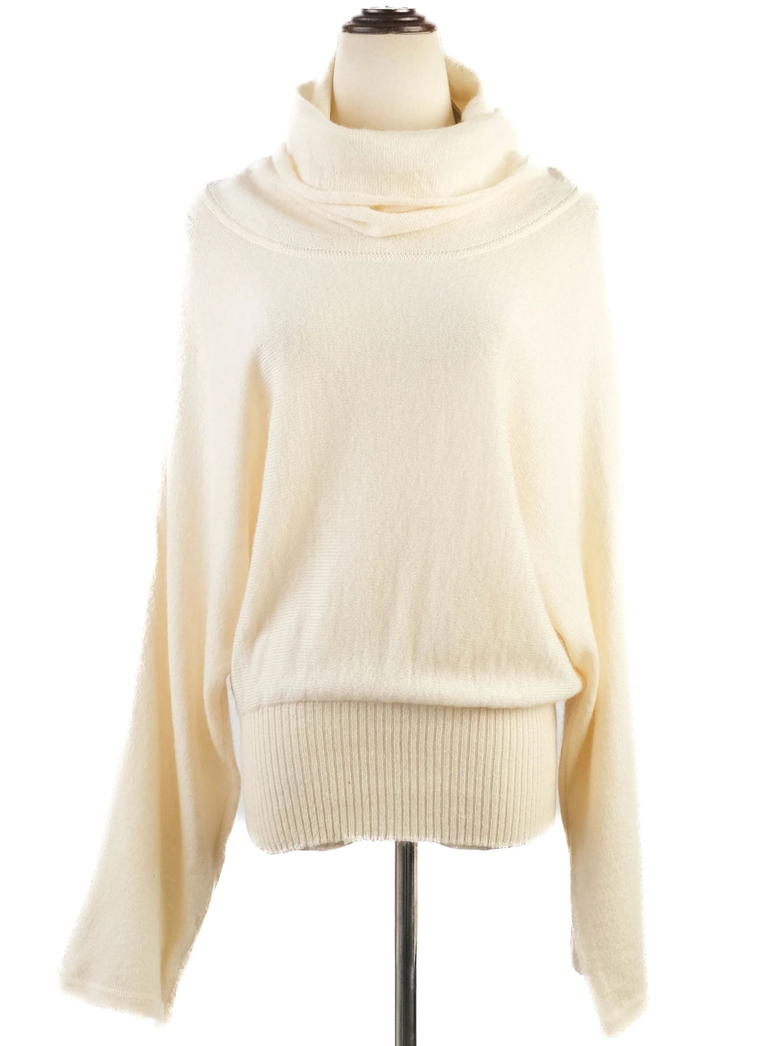 Luisa Spagnoli Excellent White Wool Turtleneck Sweater Size S