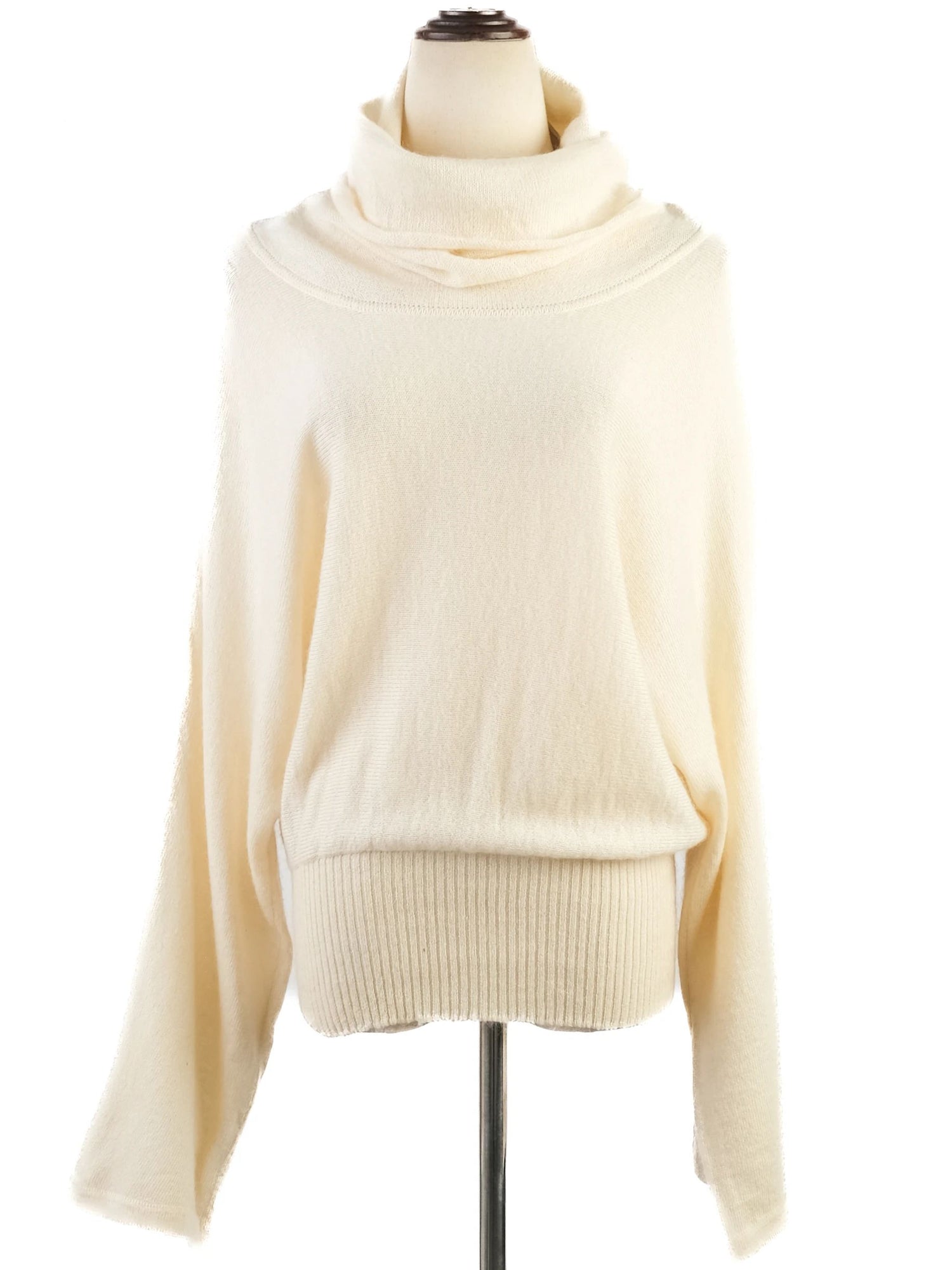 Luisa Spagnoli Excellent White Wool Turtleneck Sweater Size S