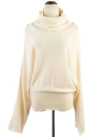 Luisa Spagnoli Excellent White Wool Turtleneck Sweater Size S