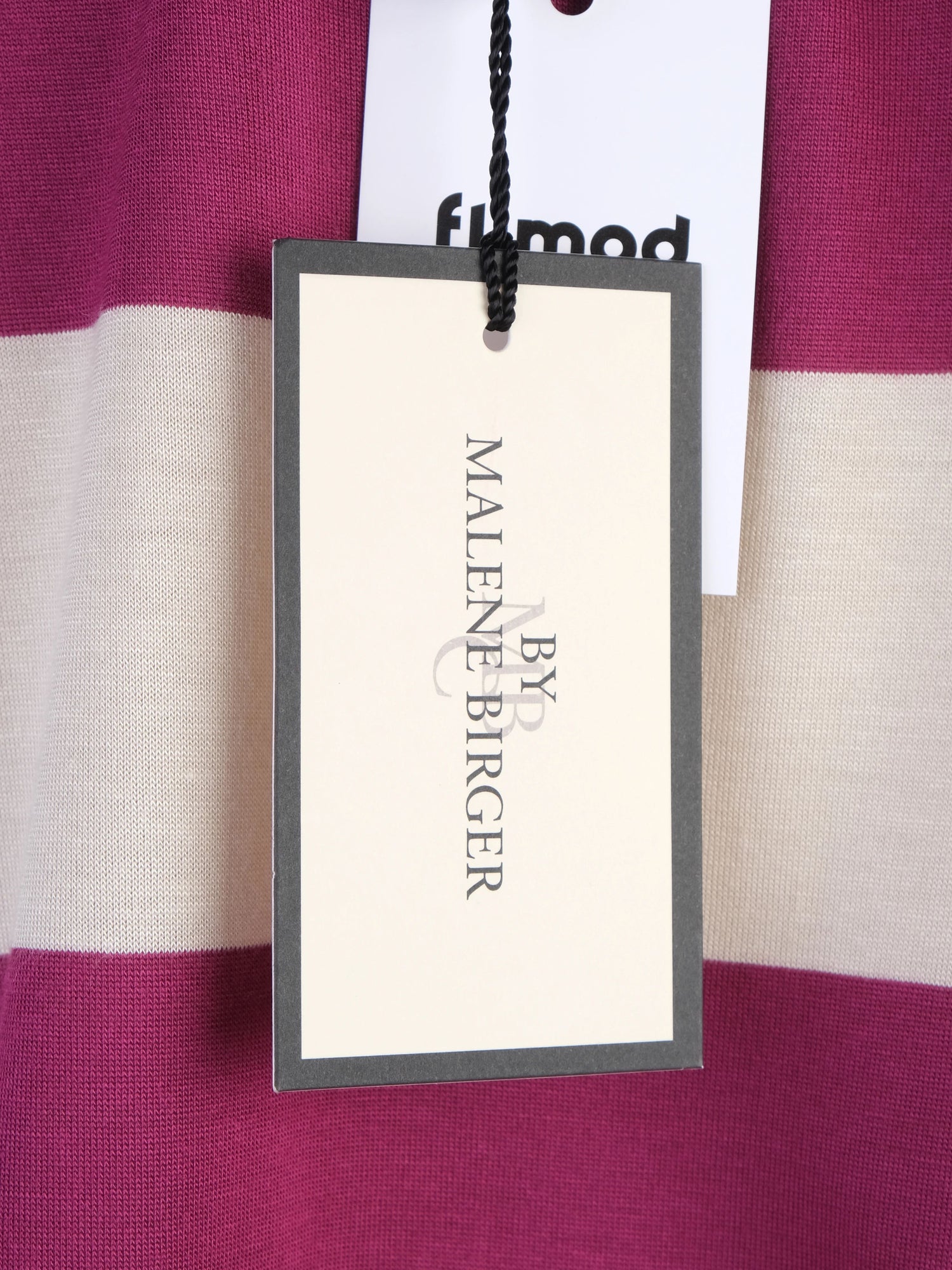 NEW By Malene Birger Striped Dress Maroon Cream Size XS