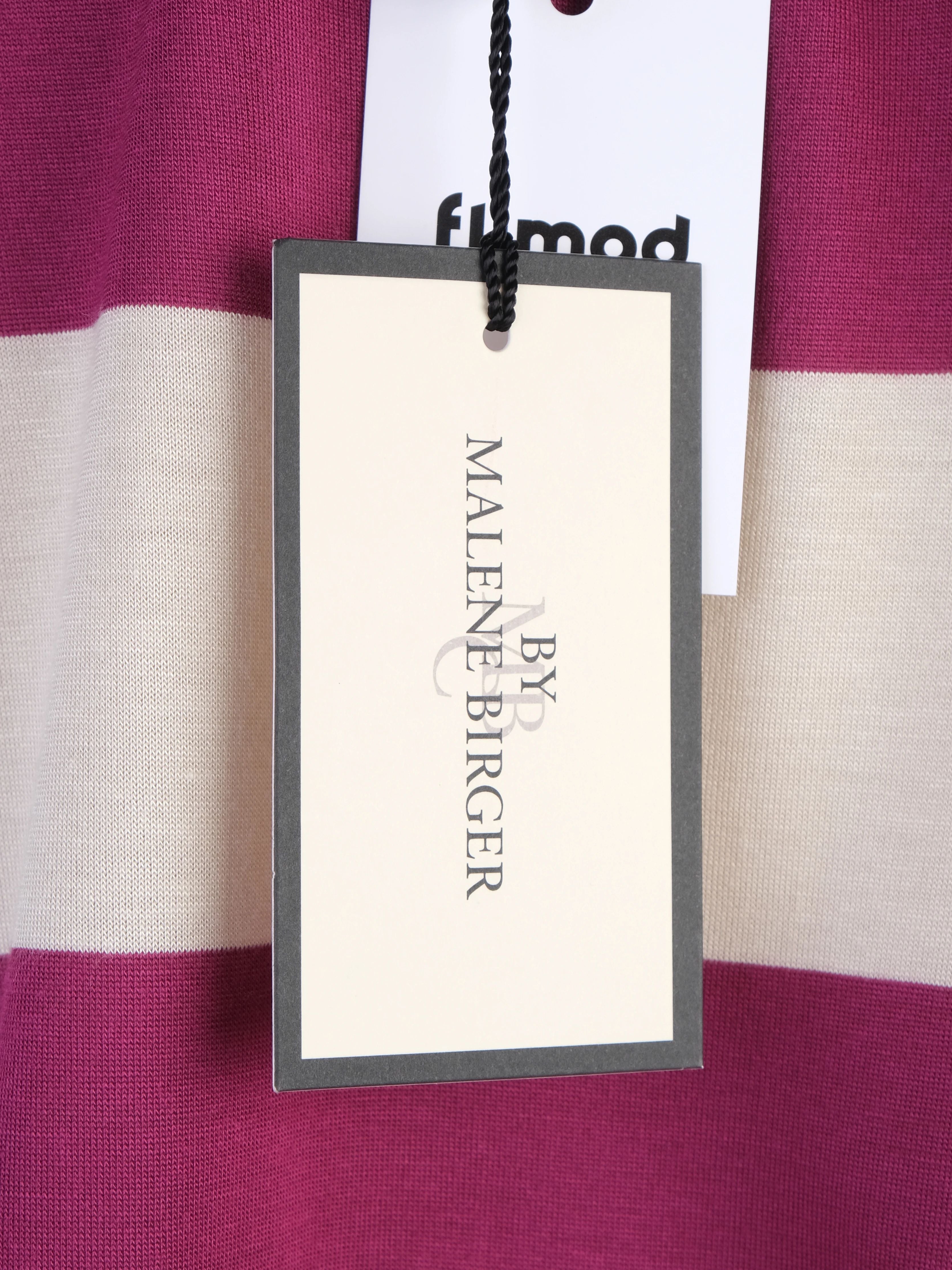 NEW By Malene Birger Striped Dress Maroon Cream Size XS