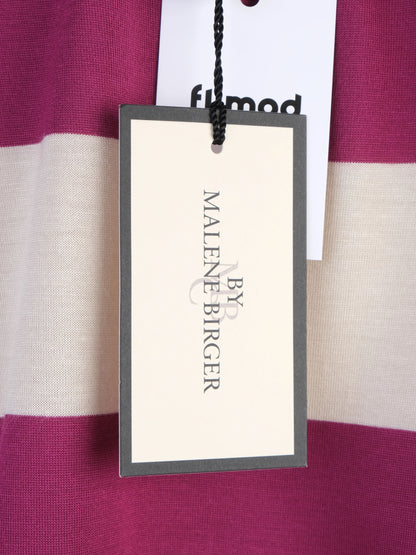 NEW By Malene Birger Striped Dress Maroon Cream Size XS