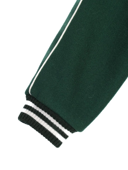 Excellent Bonpoint Varsity Jacket Green Cotton Size 8 For Kids