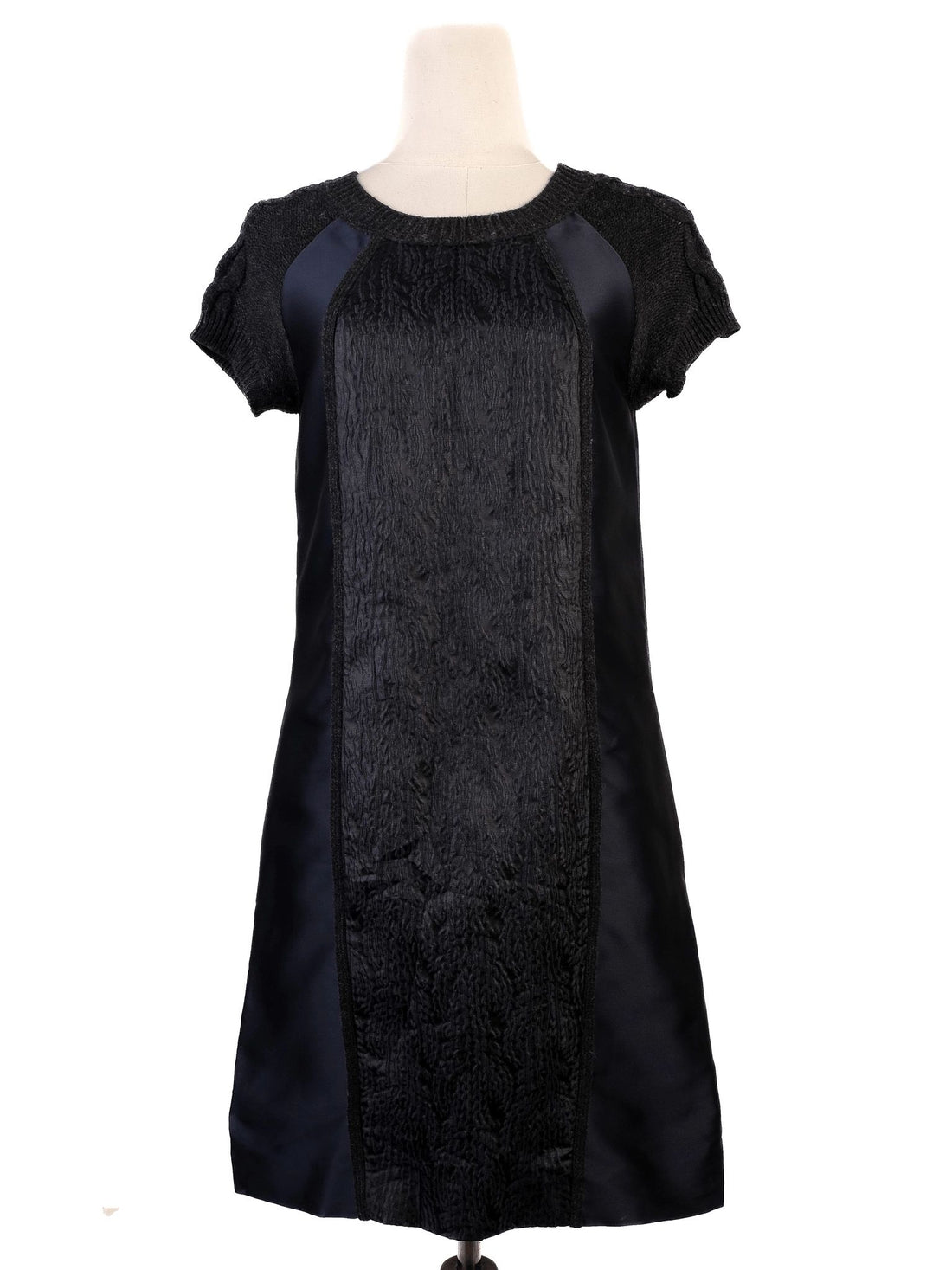 Excellent MAX&amp;Co Blue Wool Short-Sleeved Dress Size XS