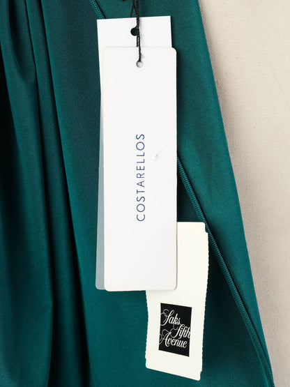 NEW Green Teal Dress Women Polyester Deep V-Neck Size M