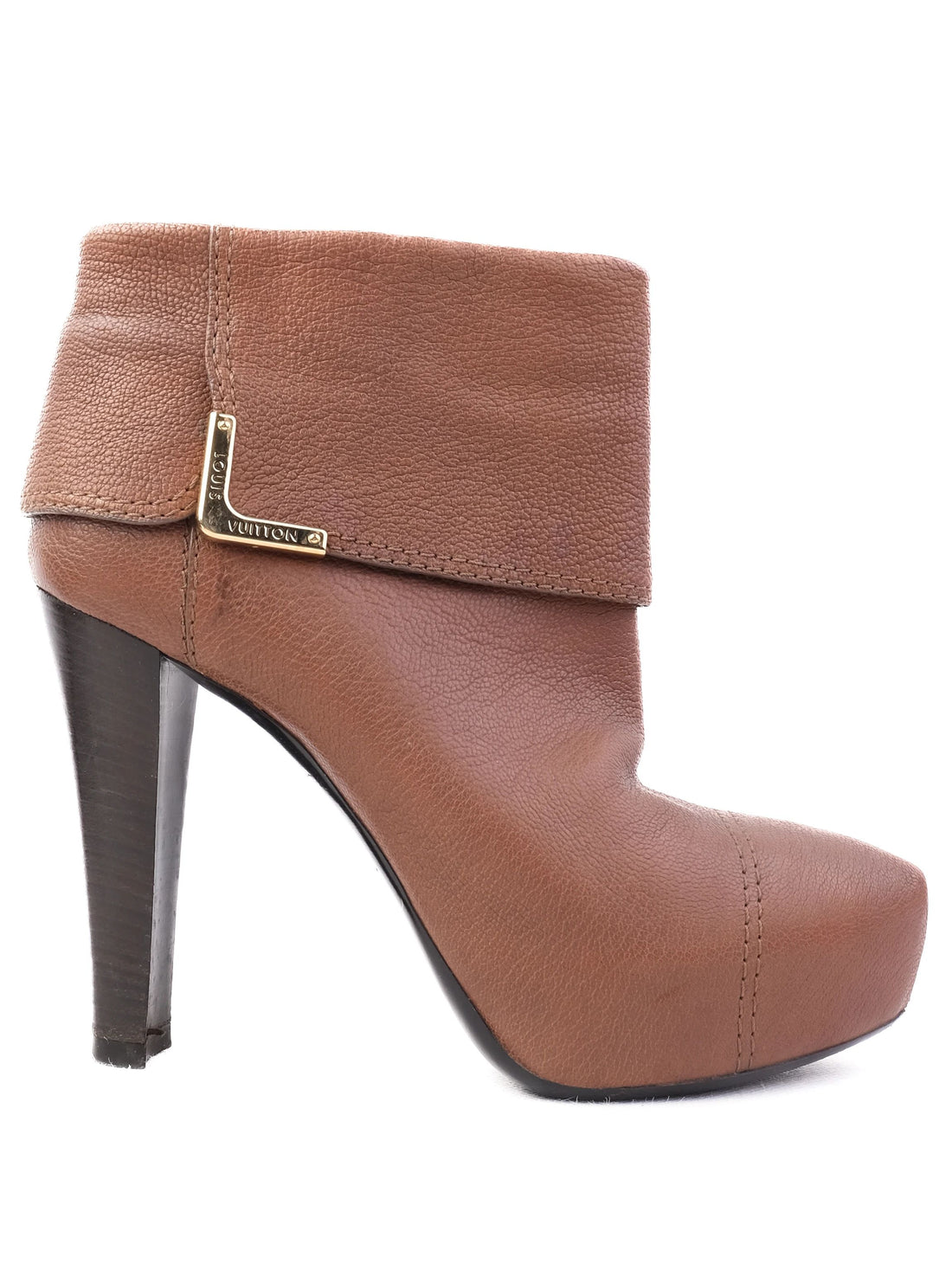 Excellent Louis Vuitton Orange Leather Ankle Boots Size 36
