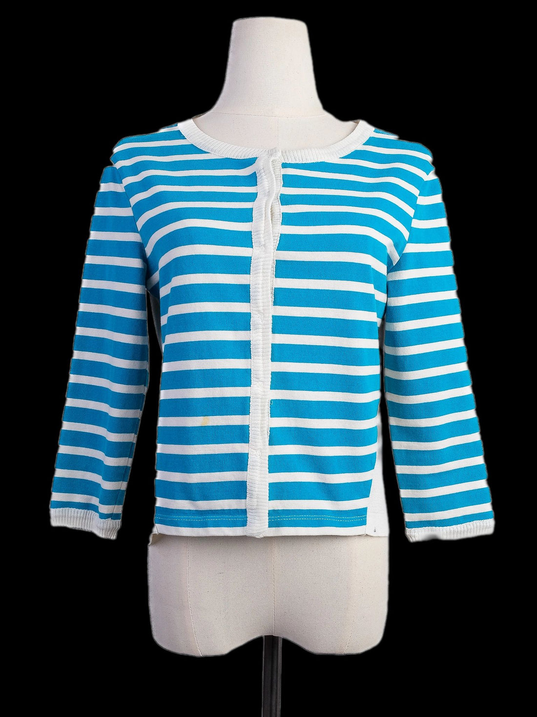 Excellent Antonio Marras Blue and White Striped Cardigan Size M
