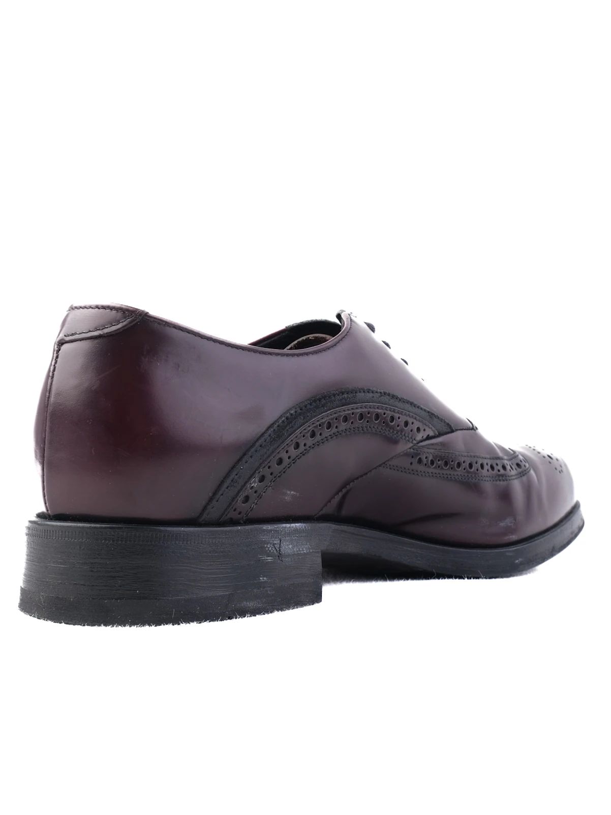 Excellent Prada Black Leather Brogue Shoes Size 40.5 for Men