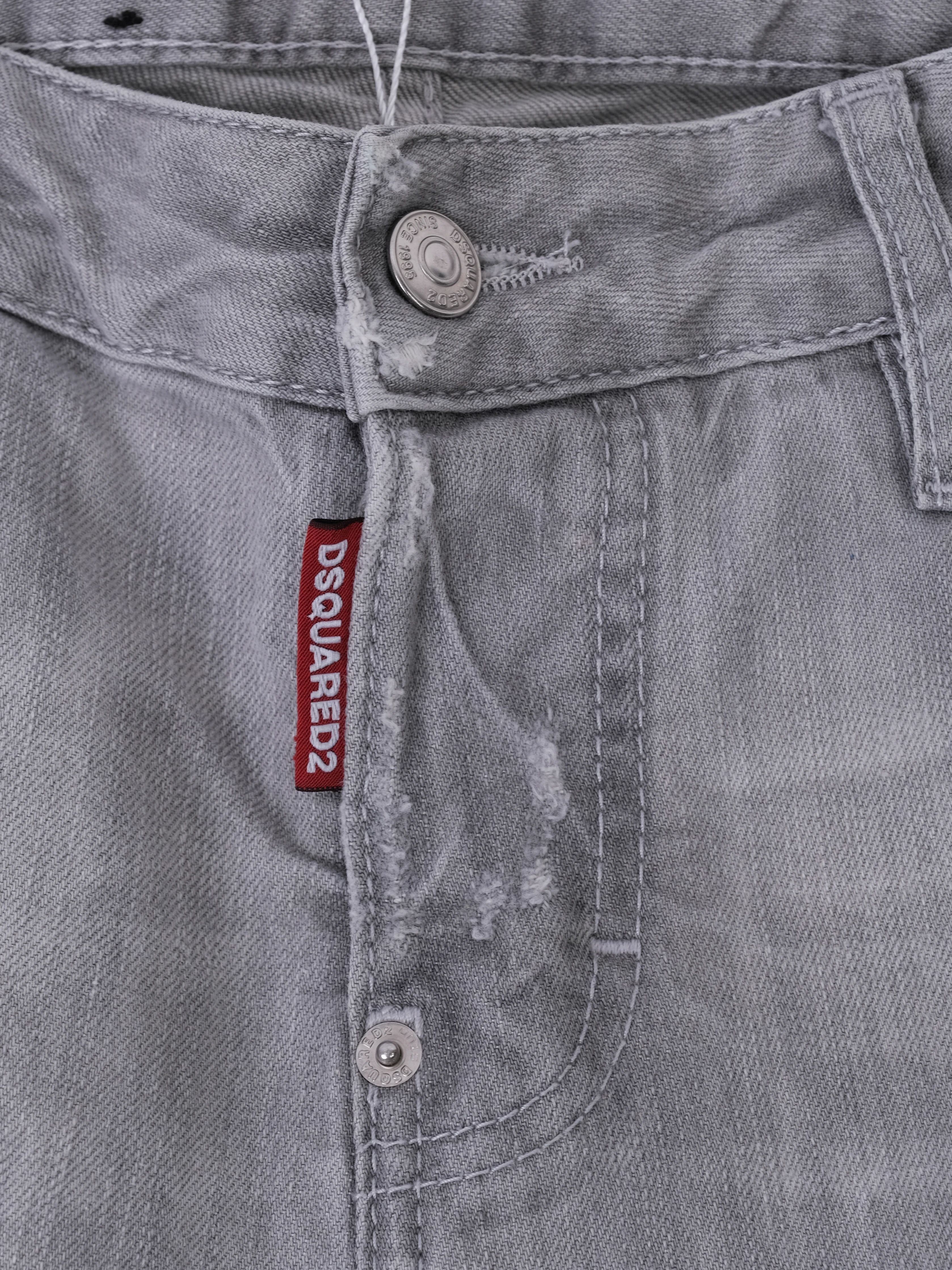 Excellent Dsquared2 Gray Distressed Jeans Size S Made in Italy