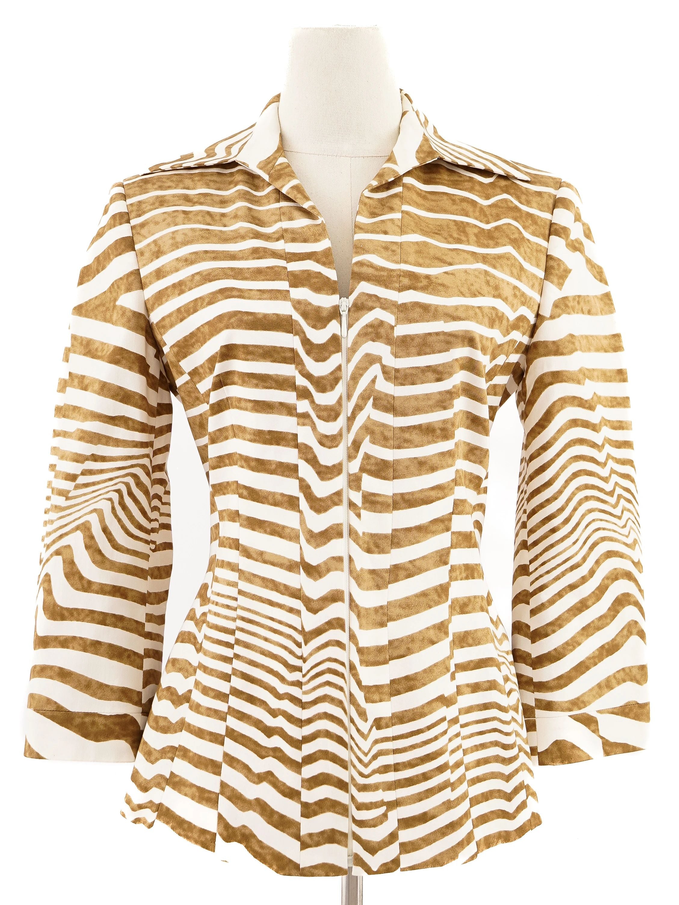 Perfect Gianfranco Ferre Orange Striped Shirt Size M Women