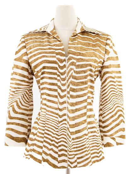 Perfect Gianfranco Ferre Orange Striped Shirt Size M Women