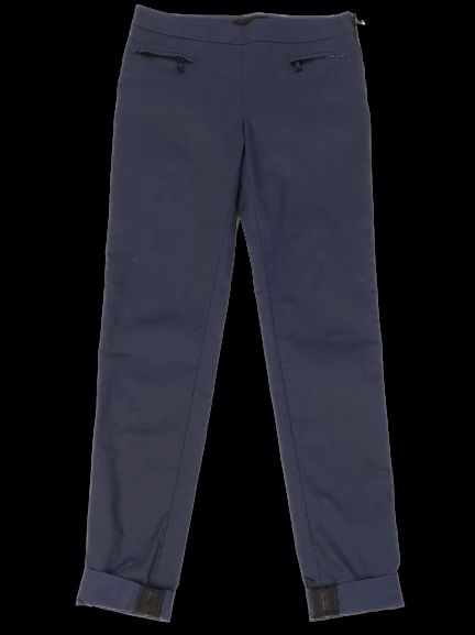 Excellent Dolce Gabbana Navy Blue Nylon Pants with Zippered Pockets