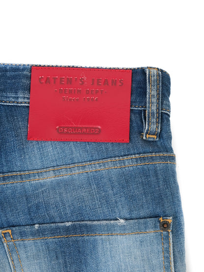 Excellent Dsquared2 Blue Distressed Jeans Size M for Women
